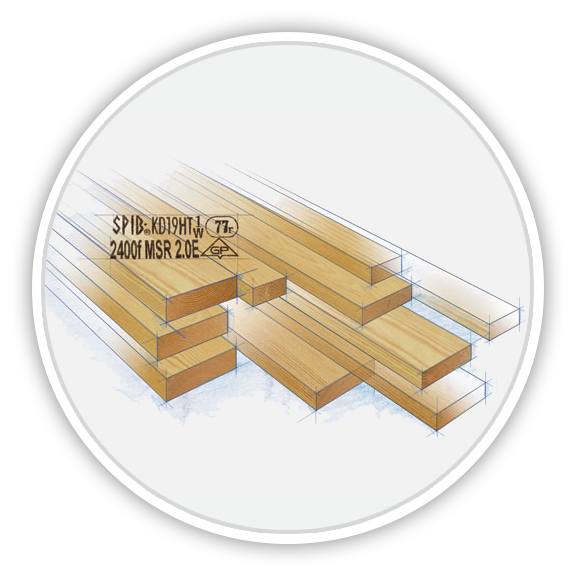illustration of lumber pieces